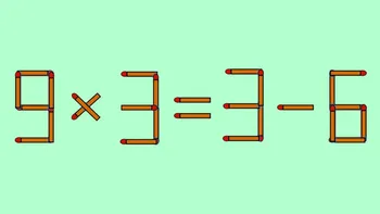 Test IQ exclusiv pentru genii | 9×3 = 3-6 este greșit. Pentru a corecta egalitatea, mutați un singur chibrit