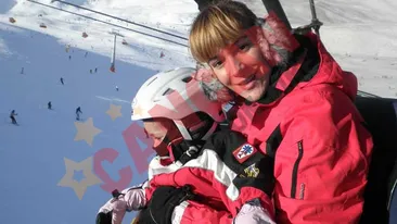 Roxana Ciuhulescu a invatat-o pe fiica sa sa schieze