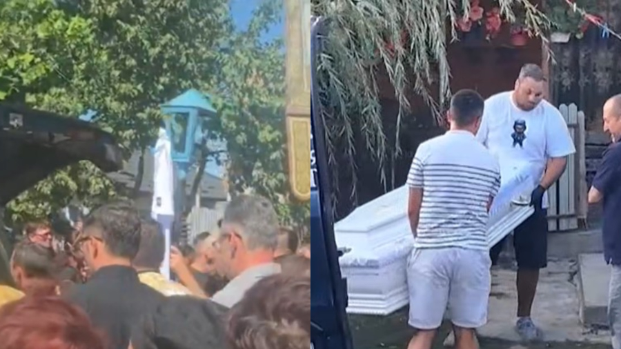 Scene sfâșietoare la înmormântarea celor doi frați înecați la Olimp! Vlad și Ionuț au fost conduși pe ultimul drum