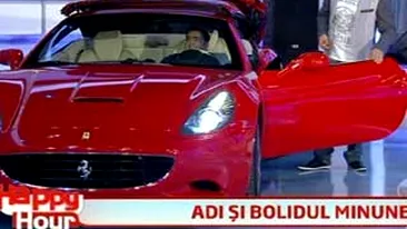 Adi Minune, in lacrimi in direct! Vezi ce l-a emotionat atat de tare! A venit cu Ferrari-ul in studio!
