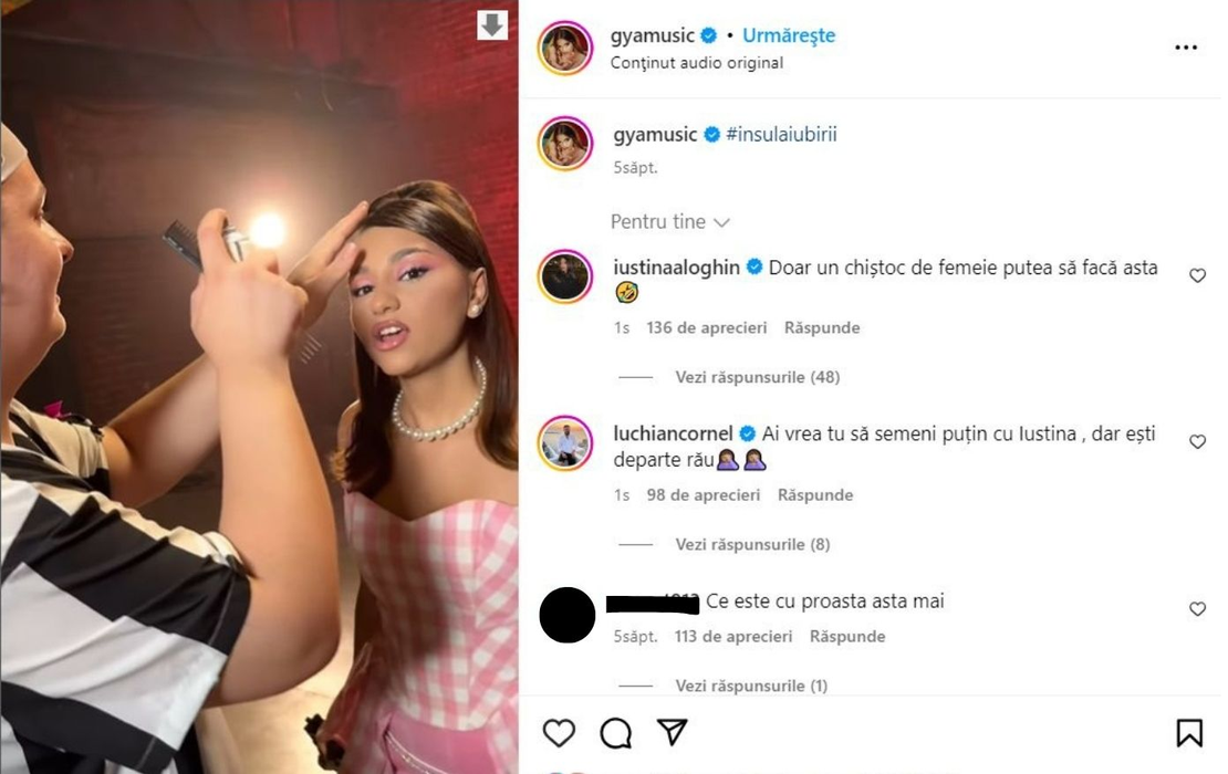 Scandal între Iustina și Gya/ Sursa foto: Instagram