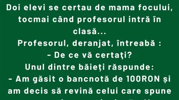 BANC | Elevii, profesorul și bancnota de 100 RON