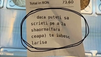 Cerere neobișnuită într-o comandă la shaormerie: „Dacă puteți să scrieți pe a 2a shaorma (fără ceapă) te iubesc Larisa”. Ce a primit, de fapt