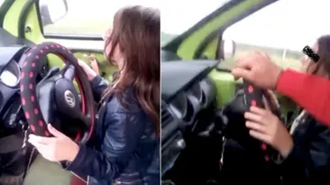 O nouă dovadă de inconştienţă a unor adulţi! Un bărbat şi-a pus fiica minoră să conducă maşina