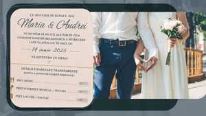 Doi miri au pus sumele plătite pentru meniu, artiști și locație pe invitațiile de la nuntă. Cadoul minim pe care l-au recomandat