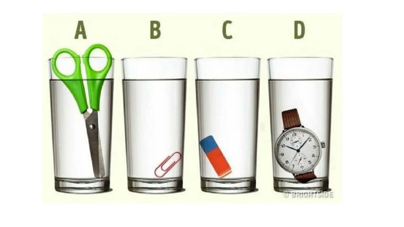 TEST IQ | În care dintre cele 4 pahare se află cea mai multă apă, de fapt?