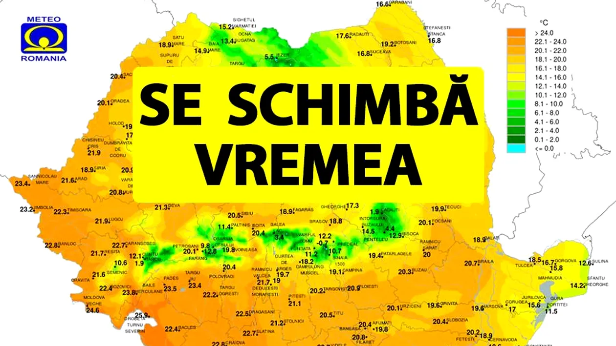 Atenționare meteo! ANM îi avertizează pe români: Vremea se va schimba radical în următoarele ore