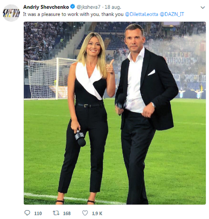 Jurnalista l-a impresionat pe fostul star al Milanului, Andriy Shevchenko
