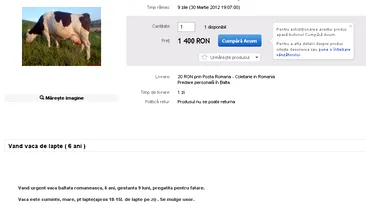 Doamne, unde s-a ajuns! Anuntul de pe net care te va face sa spui Ba, esti prost! - Un taran isi vinde vaca pe un Iphone - Baltata romaneasca se mulge usor