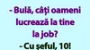 BANC | „Bulă, câți oameni lucrează la tine la job?”
