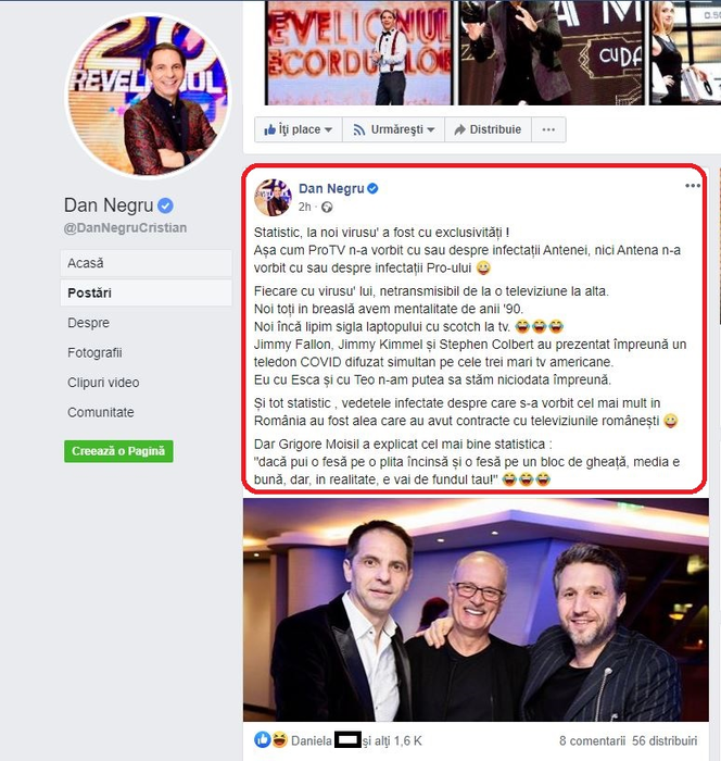 Dan Negru, declarații acide la adresa celor mai mari televiziuni din România: “Virusu’ a fost cu exclusivități! Eu cu Esca și cu Teo…”