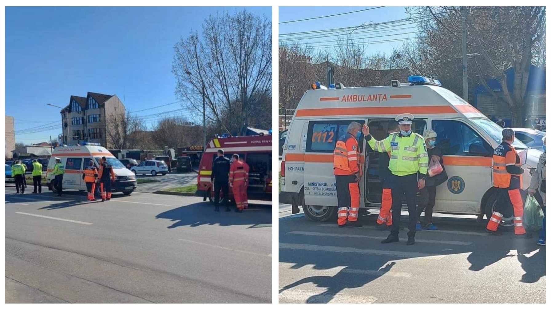 O femeie a fost lovită de o ambulanță pe trecerea de pietoni, în Craiova