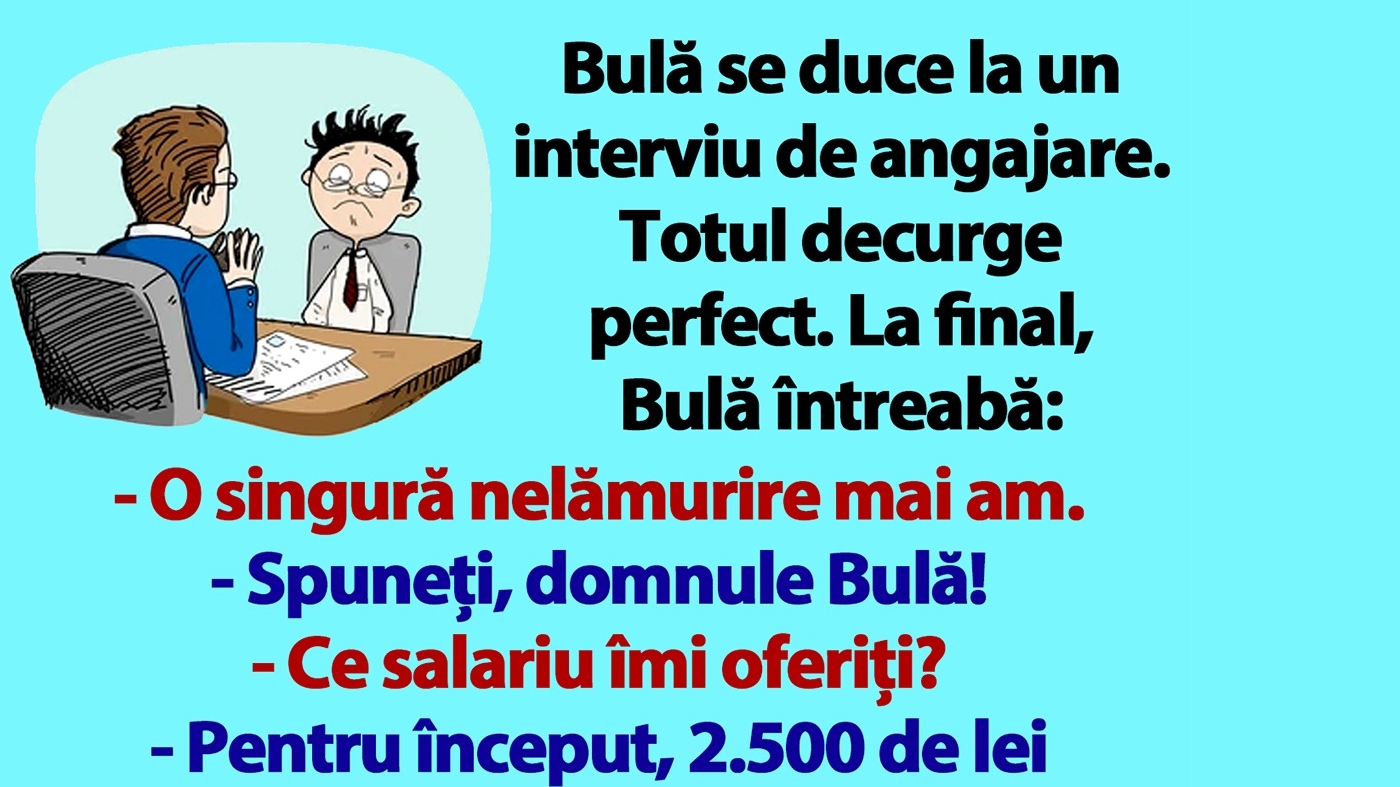 BANC | Bulă, la interviul de angajare: "Ce salariu îmi oferiți?"