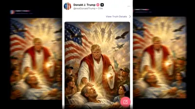 Imaginea AI cu Trump în ipostază de Iisus, criticată dur. Reacții din partea vedetelor și a Bisericii