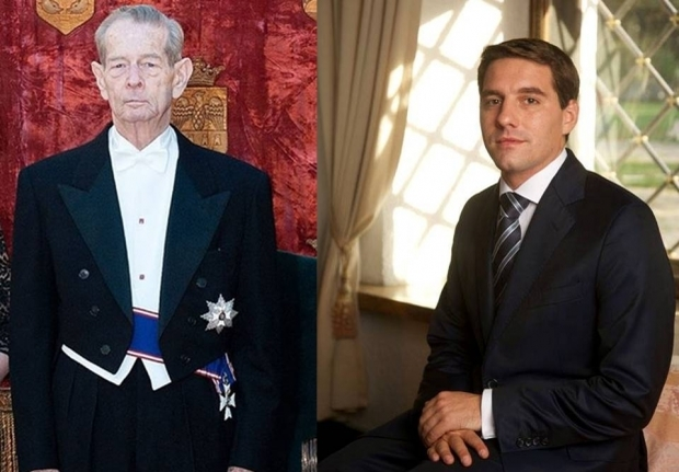 Principele Nicolae, alături de bunicul lui, Regele Mihai I