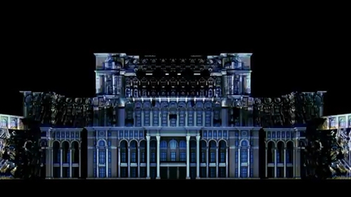 iMapp Bucharest 555 - proiectii pe Palatul Parlamentului. Spectacol de sunet, culoare si lumini
