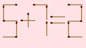 Cel mai simplu test IQ cu chibrituri | Mutați un singur băț, ca să transformați 5+7=2 într-o egalitate corectă!