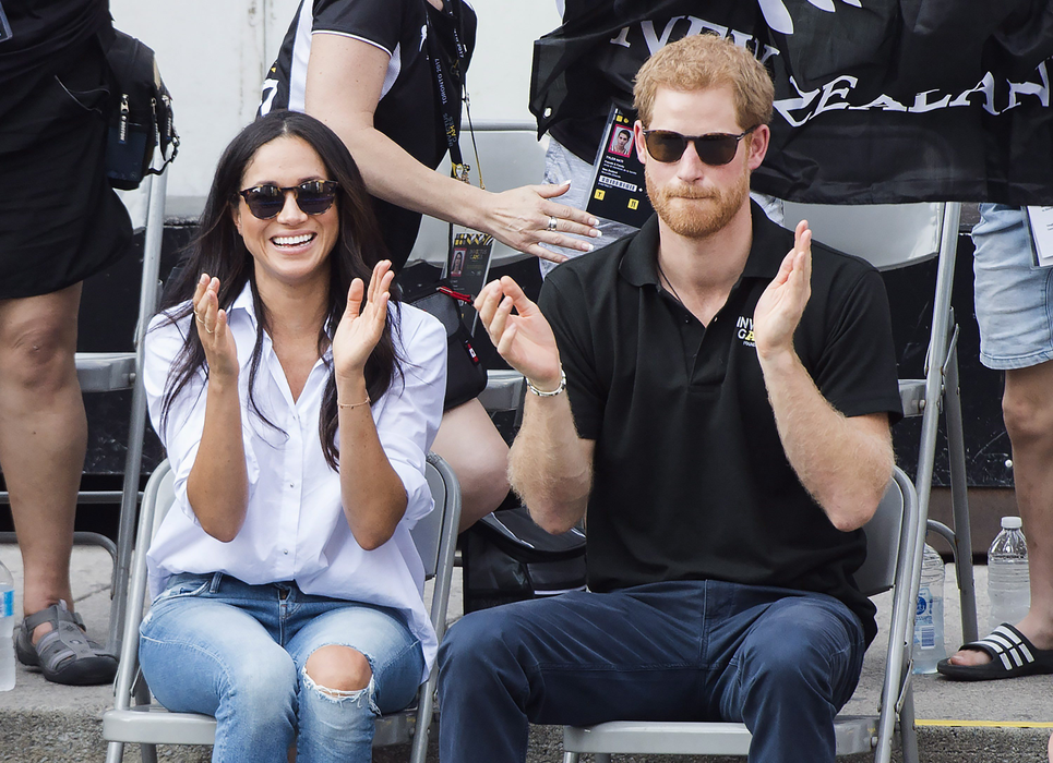 Prince Harry and his girlfriend Meghan Markle applaud at the wheelchair tennis competition at the Invictus Games in Toronto, ON, Canada, Monday September 25, 2017. This is Prince Harry's first public appearance with Markle. Photo by Nathan Denette/CP/ABACAPRESS.COM