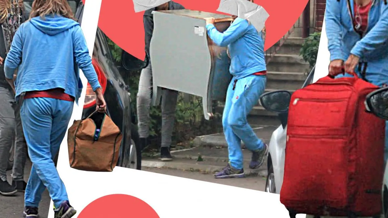 Iubitul milionar a dat-o afară din casă după ce a prins-o cu “amantul”! Imagini cu vedeta în timp ce își cară mobila în stradă