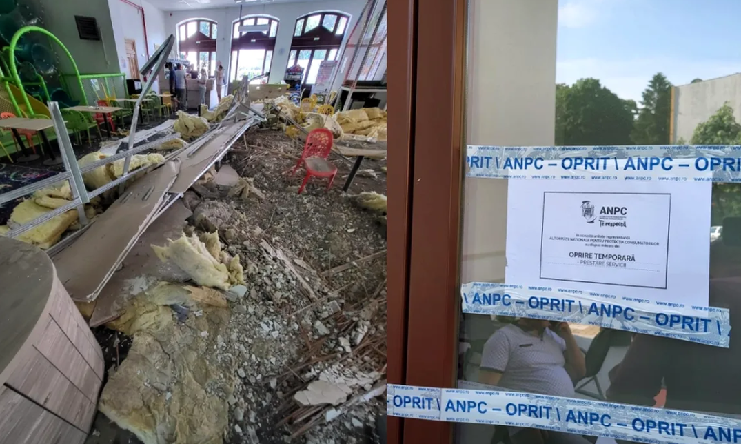 Primele imagini cu locul de joacă peste care a căzut un TAVAN