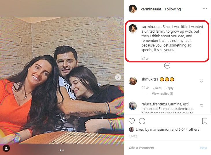 Fata cea mare a lui Liviu Vârciu se mută din România! Carmina a făcut remarci acide la adresa tatălui ei