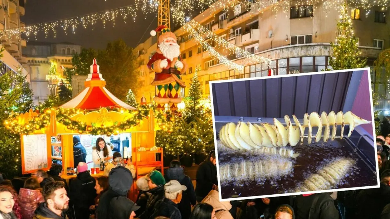 Să vezi și să nu crezi! Cât costă un singur cartof spiralat la Târgul de Crăciun din Sibiu