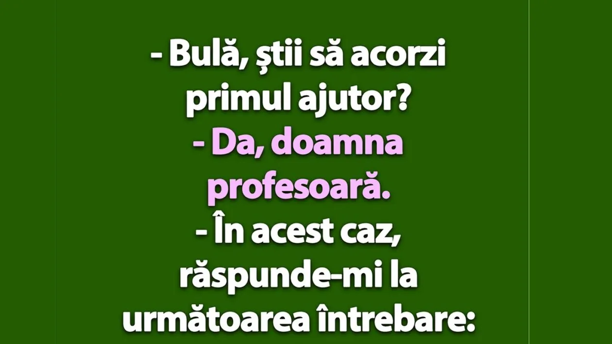 BANC | Bulă, știi să acorzi primul ajutor?