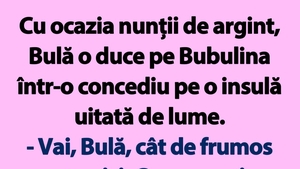 BANC | Cu ocazia nunții de argint, Bulă o duce pe Bubulina într-un concediu pe o insulă uitată de lume
