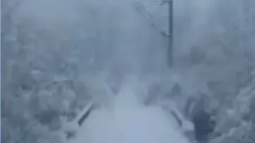 Imagini uluitoare dintr-o locomotivă, care ”taie” zăpada! Mecanicii, devastați: ”Ai de p@#a mea!” VIDEO