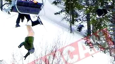 A ramas atarnat de telescaun