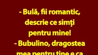 BANC | Bulă, fii romantic, descrie ce simți pentru mine!