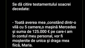 Bancul începutului de iunie | Testamentul soacrei
