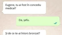 BANCUL ZILEI | Eugen și concediul medical