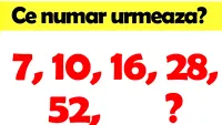 Test IQ. Tu știi ce număr urmează în seria: 7, 10, 16, 28, 52? Doar geniile ghicesc