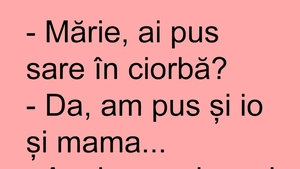 BANCUL ZILEI | "Mărie, ai pus sare în ciorbă?"