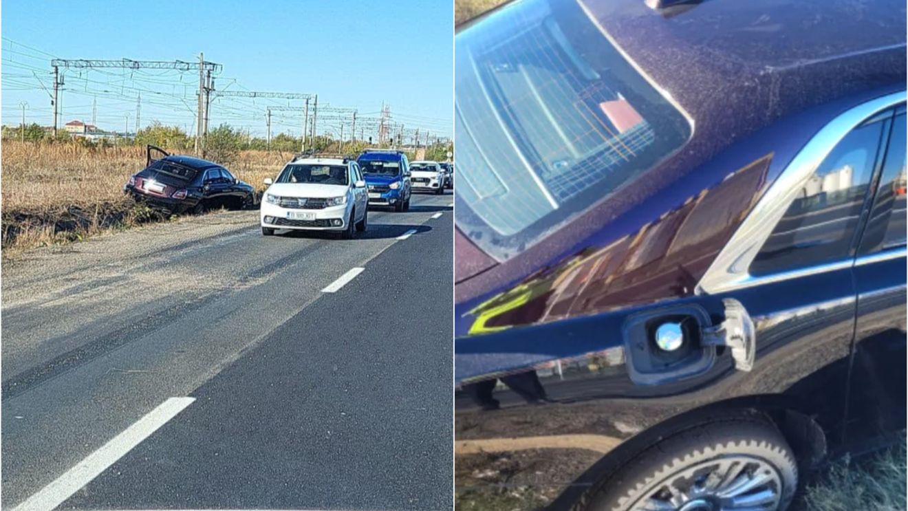 Mașina de 500.000 de euro a lui Gigi Becali a fost băgată în șanț! Accident pe centura Bucureștiului. Patronul FCSB a spus că el era la volan, acum nu mai recunoaște