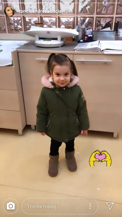 Fiica Andreei Tonciu, la spital. Sursa foto: Instagram Stories