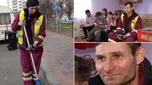Povestea emoţionantă a măturătorului căruia i-a fost ruşine să participe la serbarea fetiţei lui. Va primi un apartament social, iar oamenii au donat pentru el zeci de mii de lei