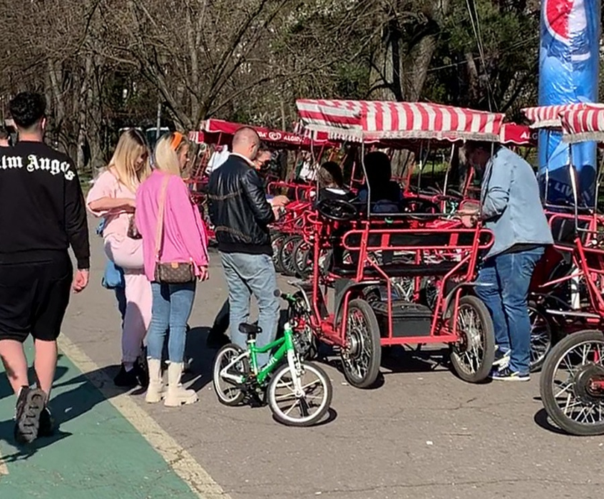 Andreea Bănică, în parc împreună cu familia și câțiva prieteni