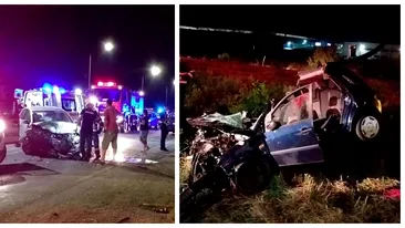 O șoferiță de 19 ani a fost la un pas să provoace o tragedie din cauza neatenției și a zburat cu mașina de pe drum. 5 răniți în urma impactului violent