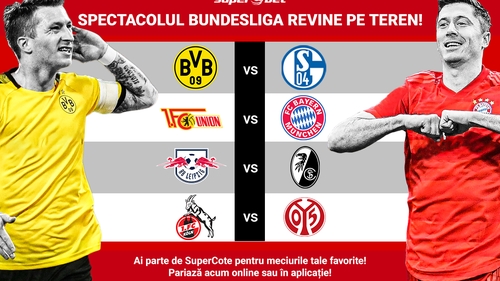 Începe numărătoarea inversă până la reluarea campionatului! Fii pe fază pentru primele meciuri din Bundesliga!