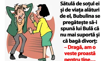 BANC | Bubulina se pregătește să-i spună lui Bulă că nu mai suportă și că bagă divorț