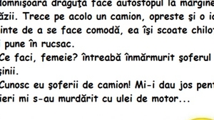 BANC | O domnișoară drăguță face autostopul la marginea străzii....