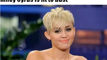 VIDEO N-a mai contat diferenta de varsta! Uite ce efect a avut decolteul indecent al lui Miley Cyrus asupra lui Jay Leno!