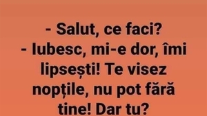 Bancul începutului de iulie | "Iubesc, mi-e dor, îmi lipsești"