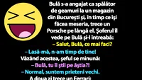 BANC | Bulă s-a angajat ca spălător de geamuri la un magazin din București