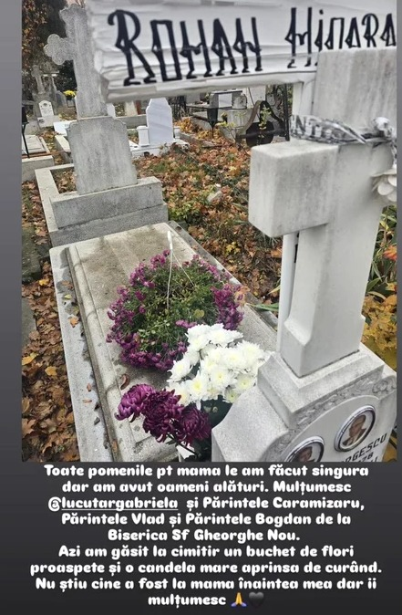 Oana Roman, parastas pentru Mioara Roman. Foto: Instagram / Oana Roman