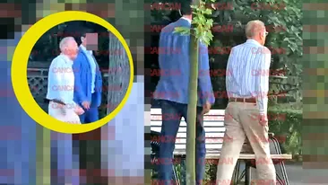 Imagini rare cu Emil Constantinescu pe stradă, însoțit de SPP-ist! Fostul președinte al României este, acum, o prezență discretă