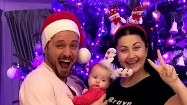 Gabriela Cristea și Tavi s-au pozat așa, de Crăciun, împreună cu fetița lor! Detaliul văzut de toată lumea
