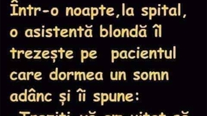 BANCUL ZILEI | Asistenta blondă și pacientul adormit